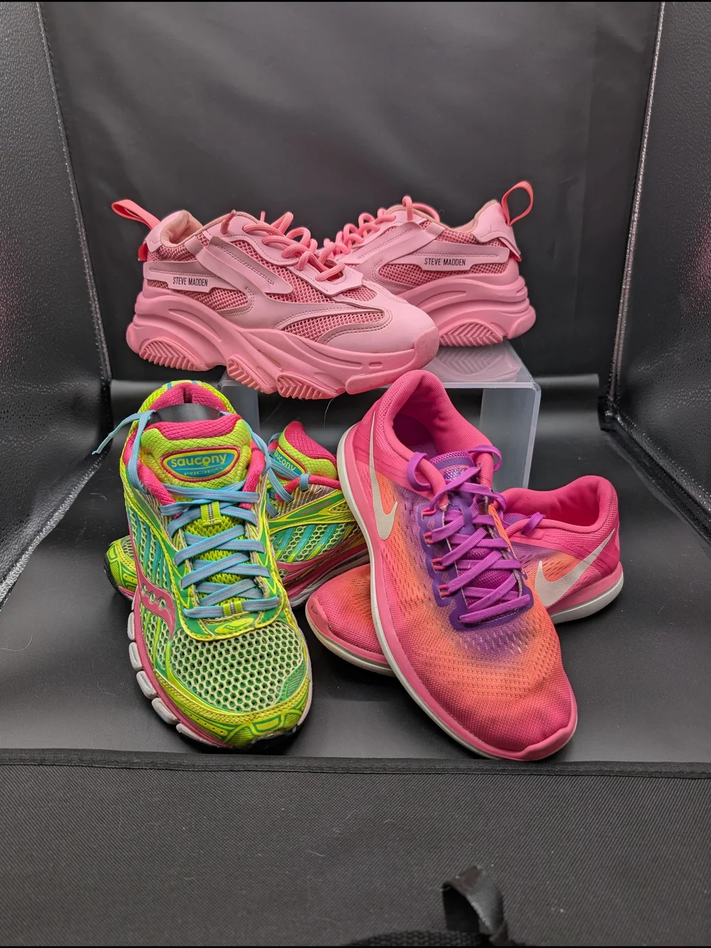 Women's 3 pair Bundle. Nike, Saucony & Steve Madden